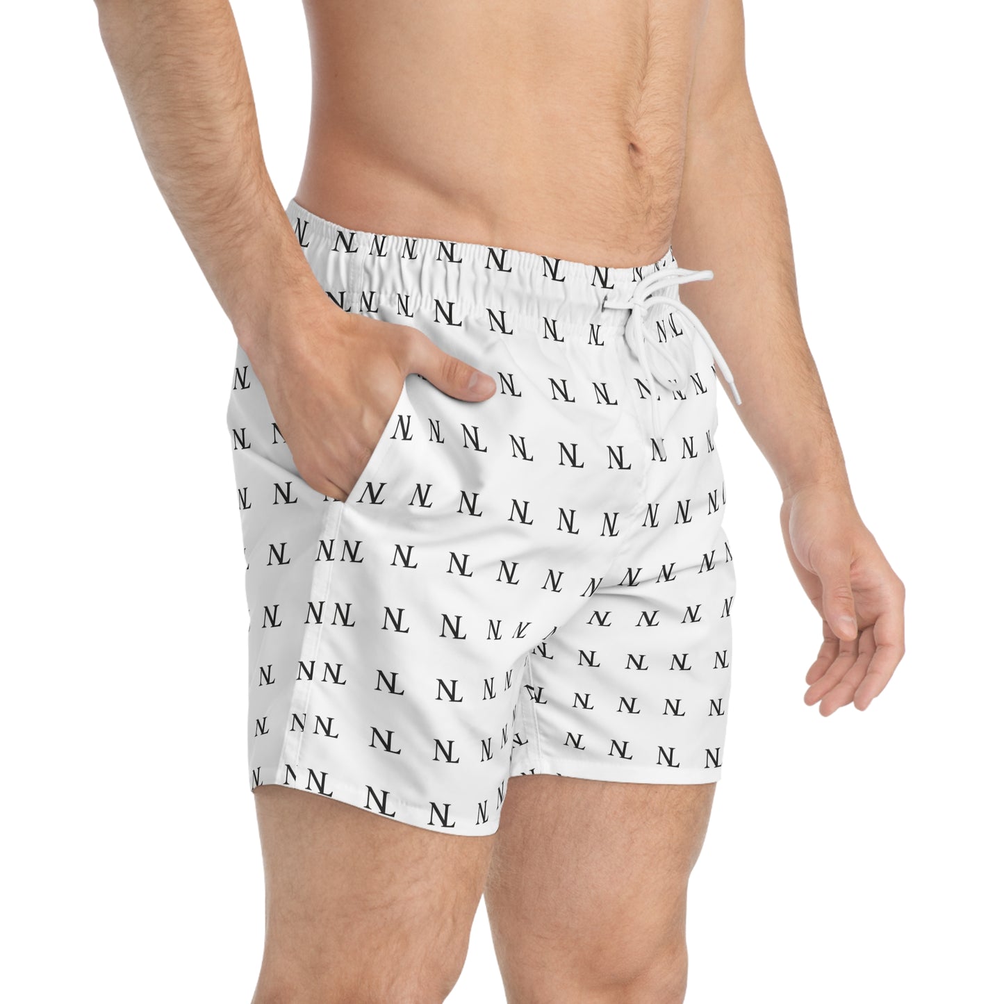 Leisure No Logo Swim Trunks — Minimal All-Over Print Swim Shorts