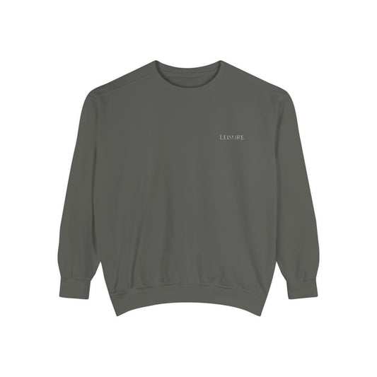 Minimal 'breathe.' Garment-Dyed Sweatshirt — Cozy Casual Unisex Crewneck
