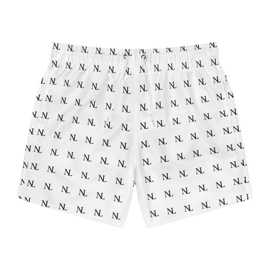 Leisure No Logo Swim Trunks — Minimal All-Over Print Swim Shorts
