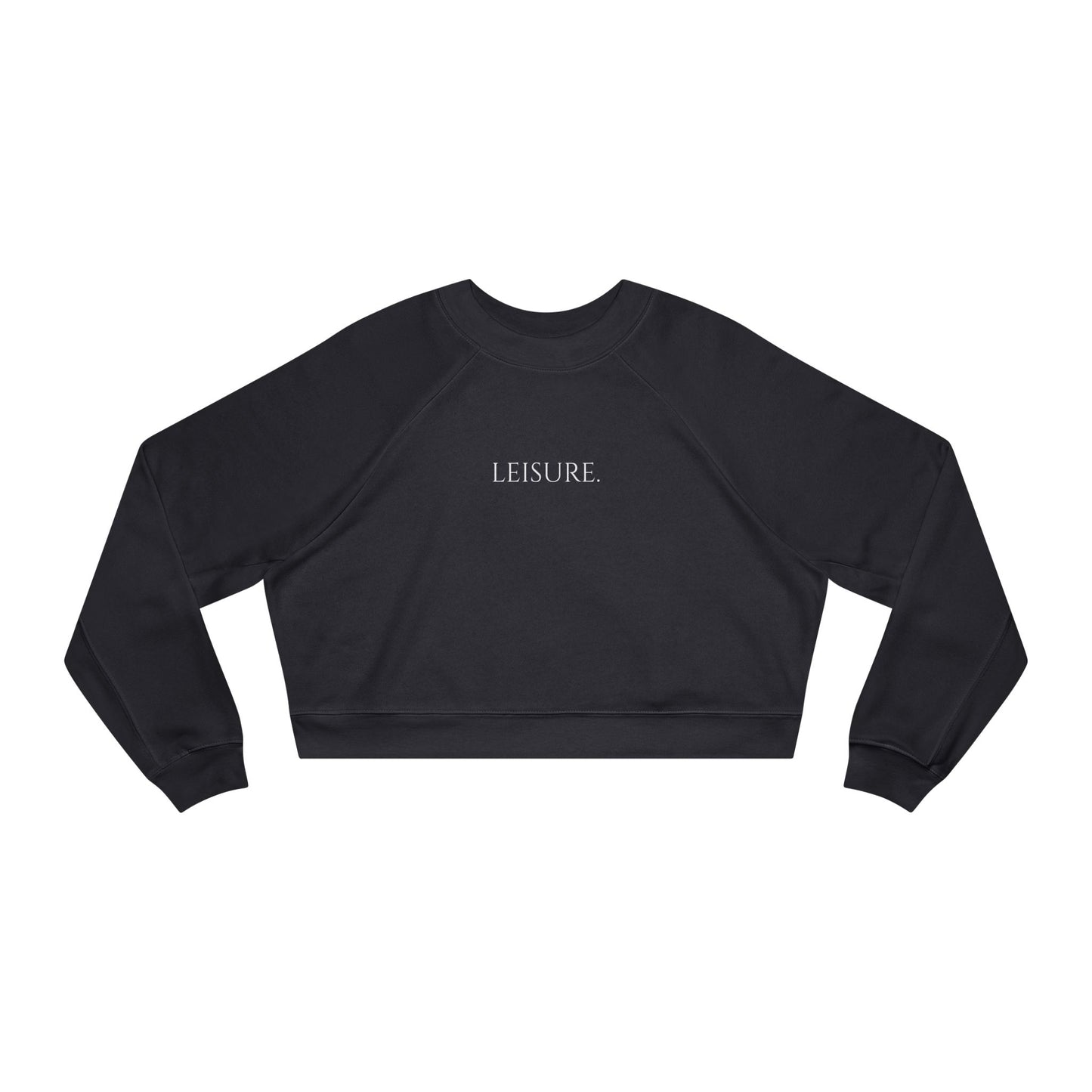 Cropped Pullover - "LEISURE" Minimalist Fleece Sweatshirt