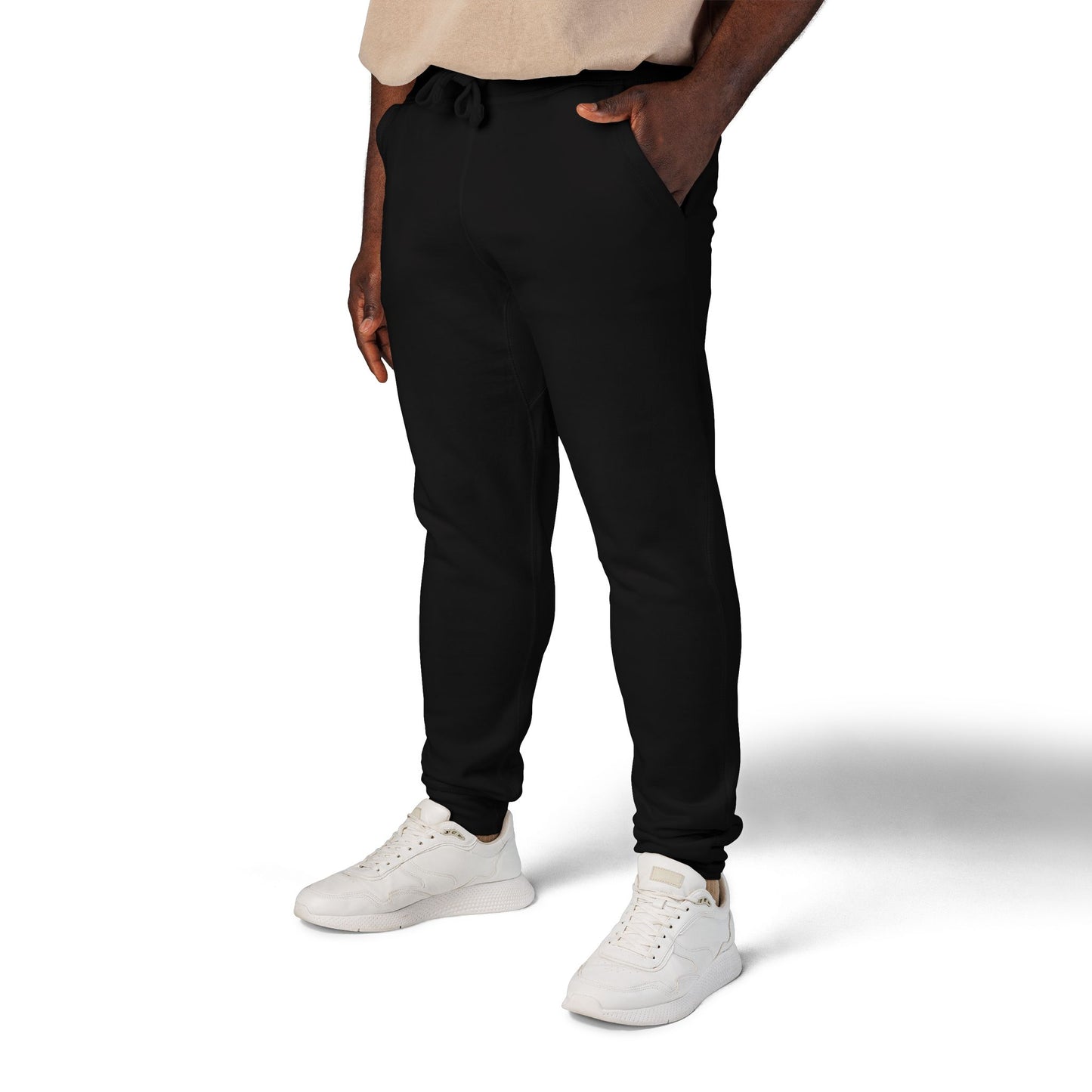 Embroidered Leisure Fleece Sweatpants – Minimal Script Logo Joggers