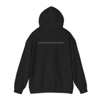 Leisure Hoodie — Minimal Front Text & Black Glove Back Graphic Hooded Sweatshirt