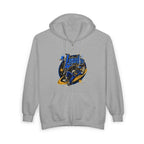 Space Voyager Zip Hoodie — 'LV' Vintage Rocket Graphic