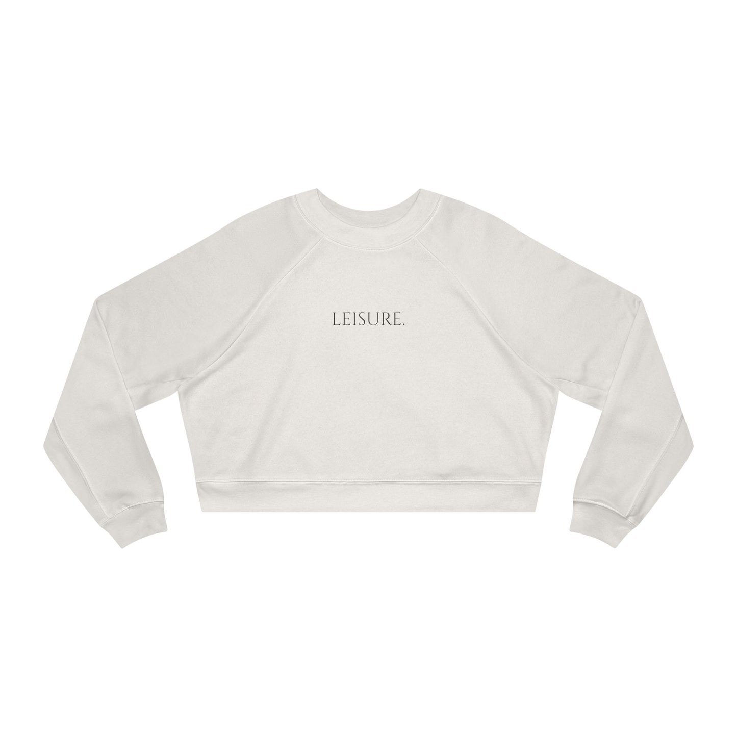 Cropped Pullover - "LEISURE" Minimalist Fleece Sweatshirt
