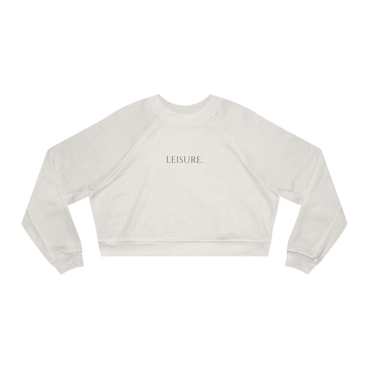 Cropped Pullover - "LEISURE" Minimalist Fleece Sweatshirt