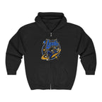 Space Voyager Zip Hoodie — 'LV' Vintage Rocket Graphic