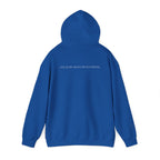 Leisure Hoodie — Minimal Front Text & Black Glove Back Graphic Hooded Sweatshirt