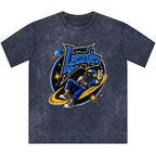 Vintage Crewneck Tee — 'Leisure Level' Retro Astronaut Graphic T‑Shirt