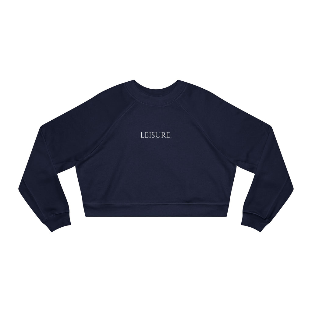 Cropped Pullover - "LEISURE" Minimalist Fleece Sweatshirt