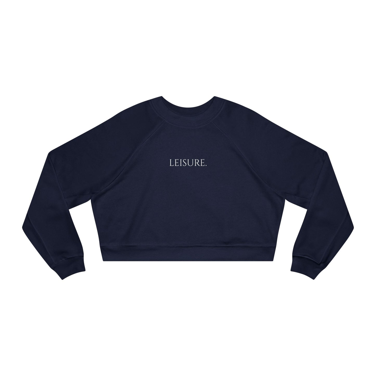 Cropped Pullover - "LEISURE" Minimalist Fleece Sweatshirt