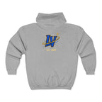 Space Voyager Zip Hoodie — 'LV' Vintage Rocket Graphic